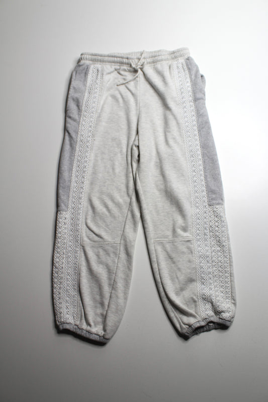 Anthropological Practice lace inset grey jogger sweatpant, size medium (oversized) *matching sweatshirt available
