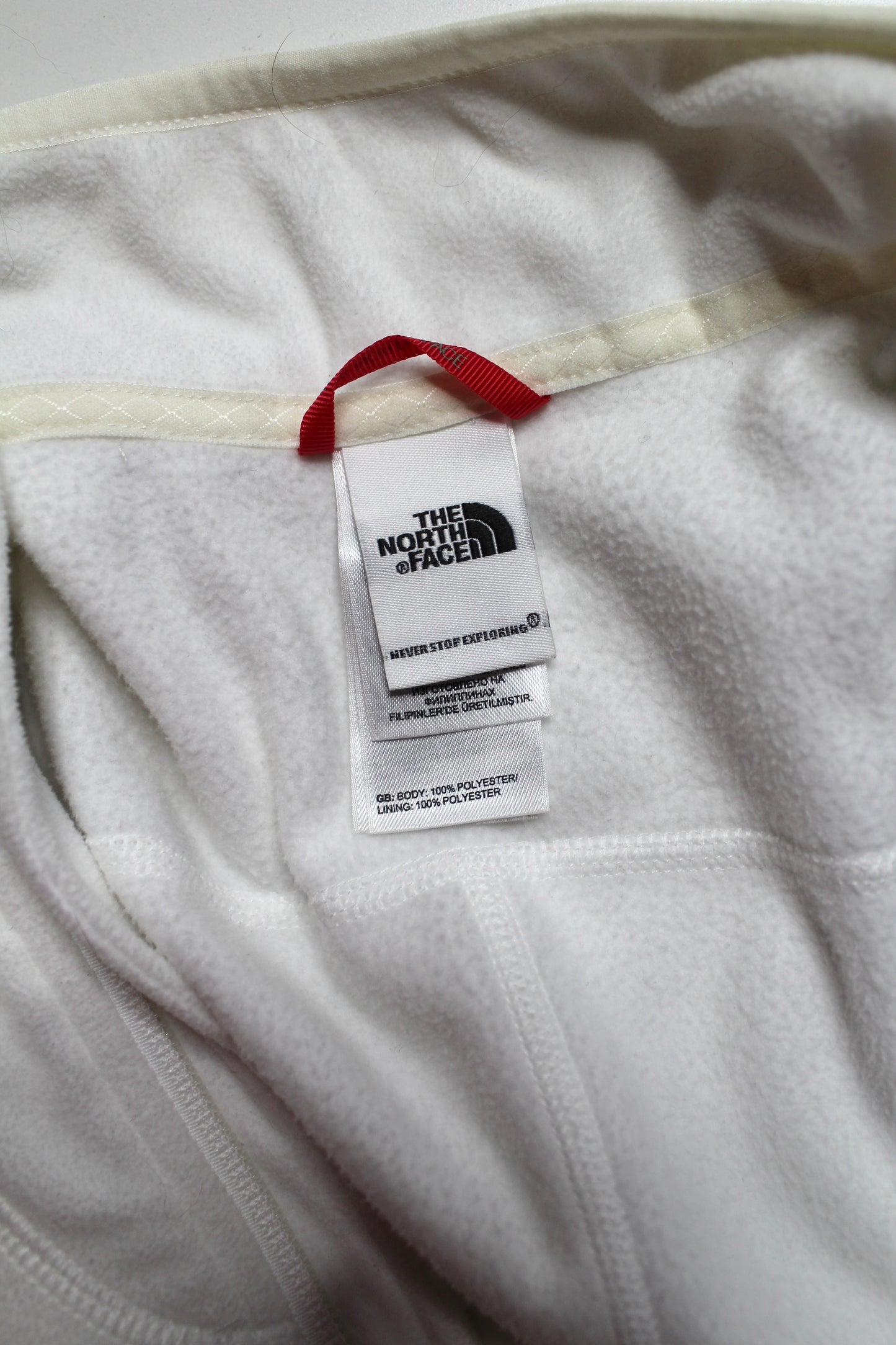 The North Face white fleece zip up long sleeve, size small (additional 50% off at checkout)