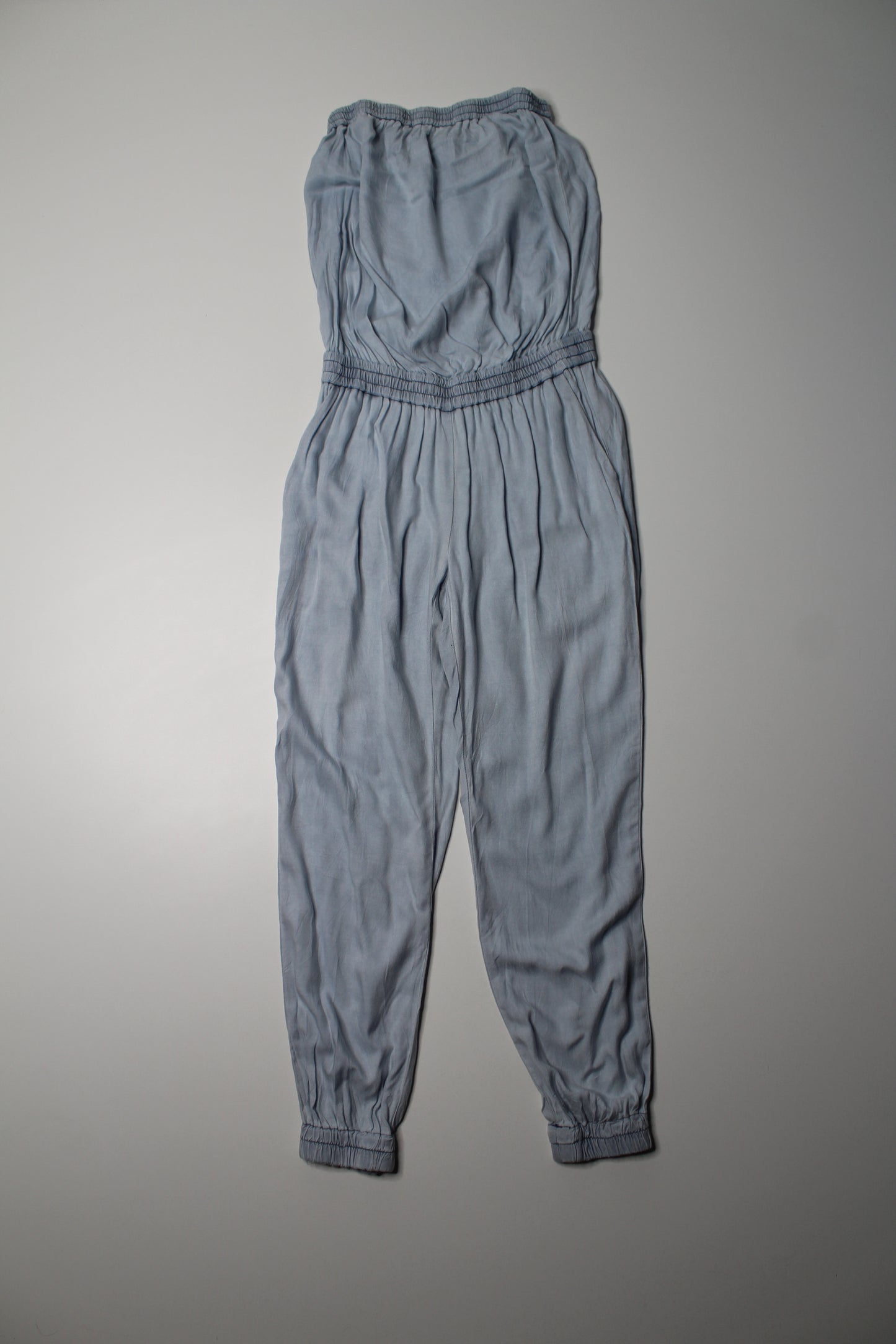 Aritzia Azuze Skies light blue strapless jumpsuit, size xxsmall