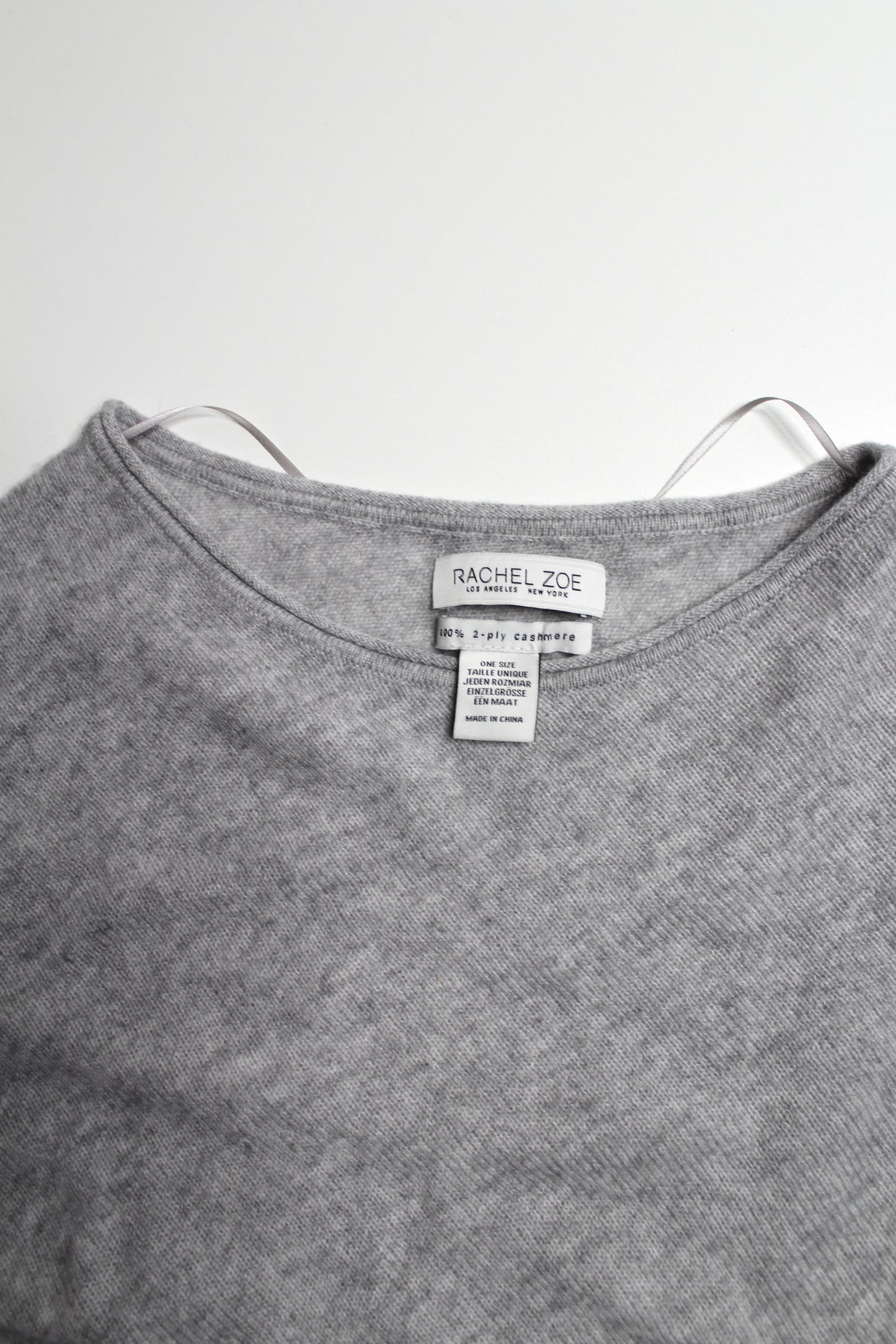 Rachel Zoe light grey cashmere poncho, one size