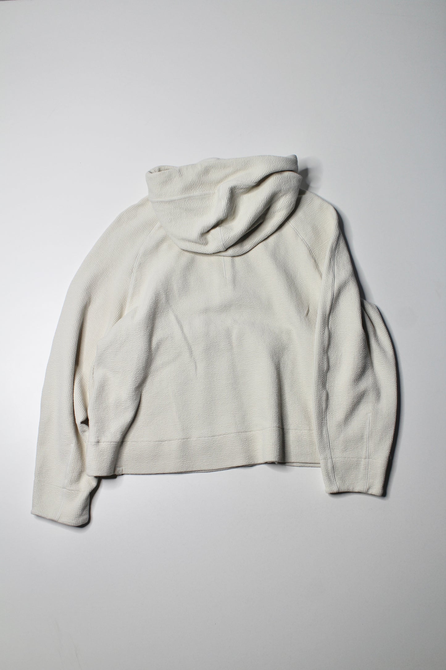 Lululemon bone ‘textured 1/2 zip’ hoodie, size 8