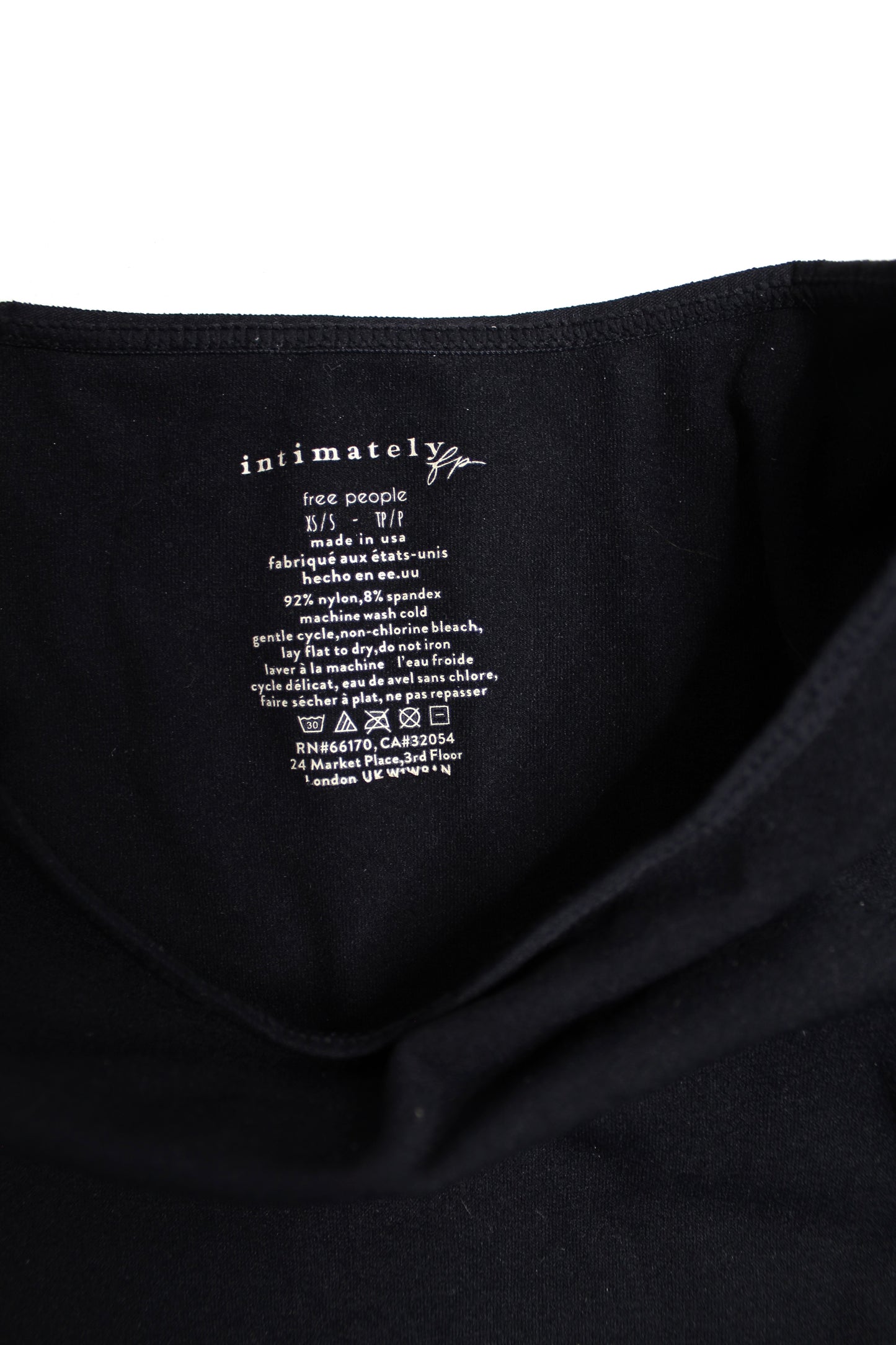 Free People intimately black seamless long sleeve bodysuit, size xs/s