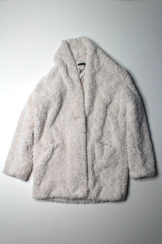 Black Tape cream fuzzy jacket, size small (50% off)