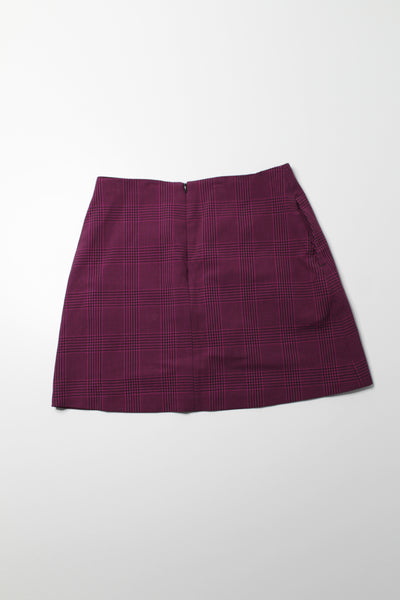 Aritzia Wilfred purple plaid mini skirt, size 10