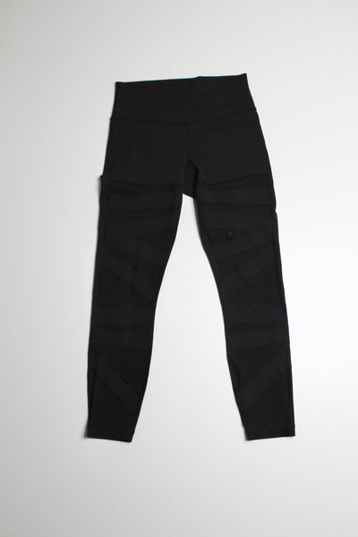 Lululemon black high times leggings, size 6 (25”) *special edition tech mesh *flaw (price reduced: was $40)