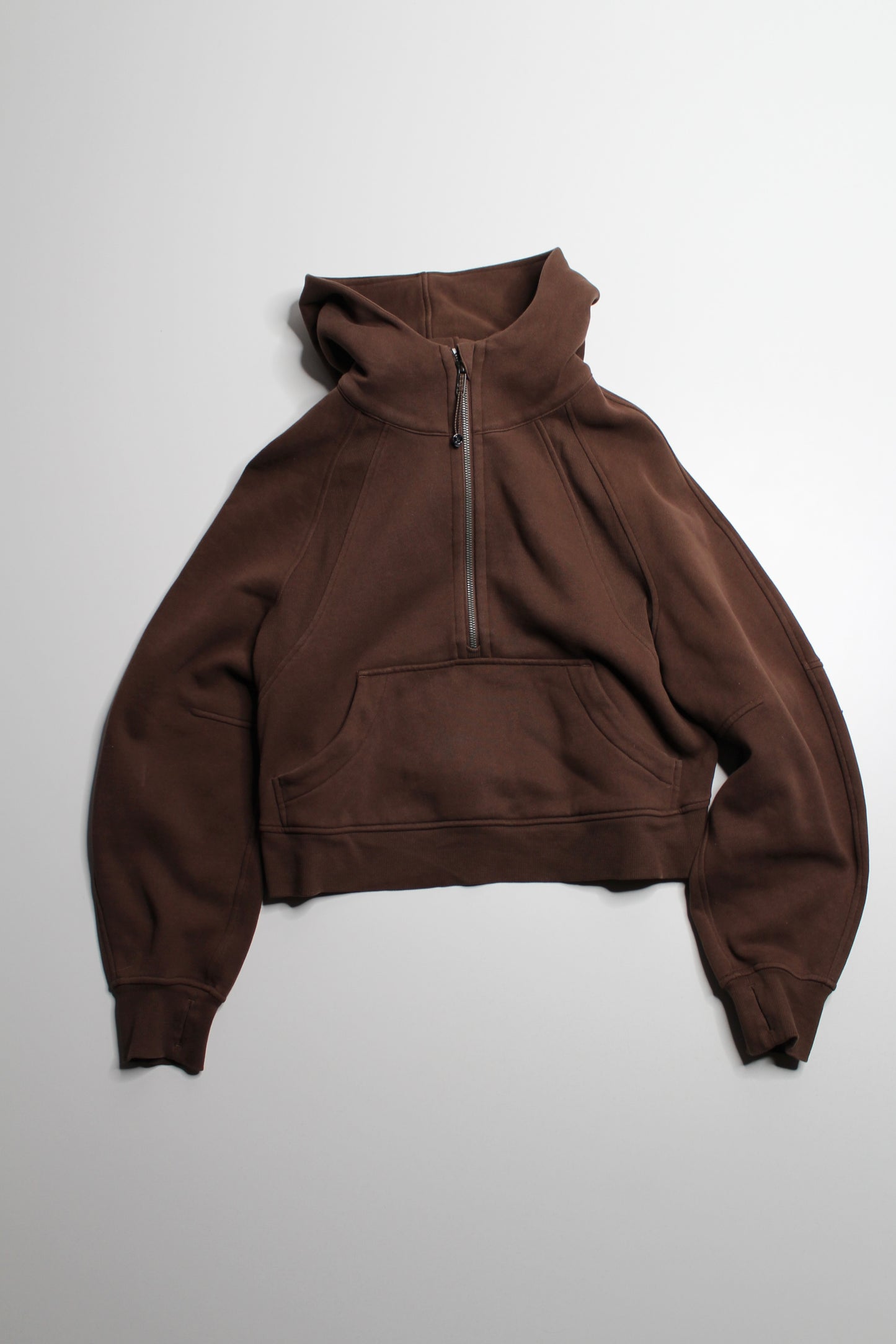 Lululemon brown 'oversized scuba 1/2 zip' hoodie size xs/s (fits 4/6)
