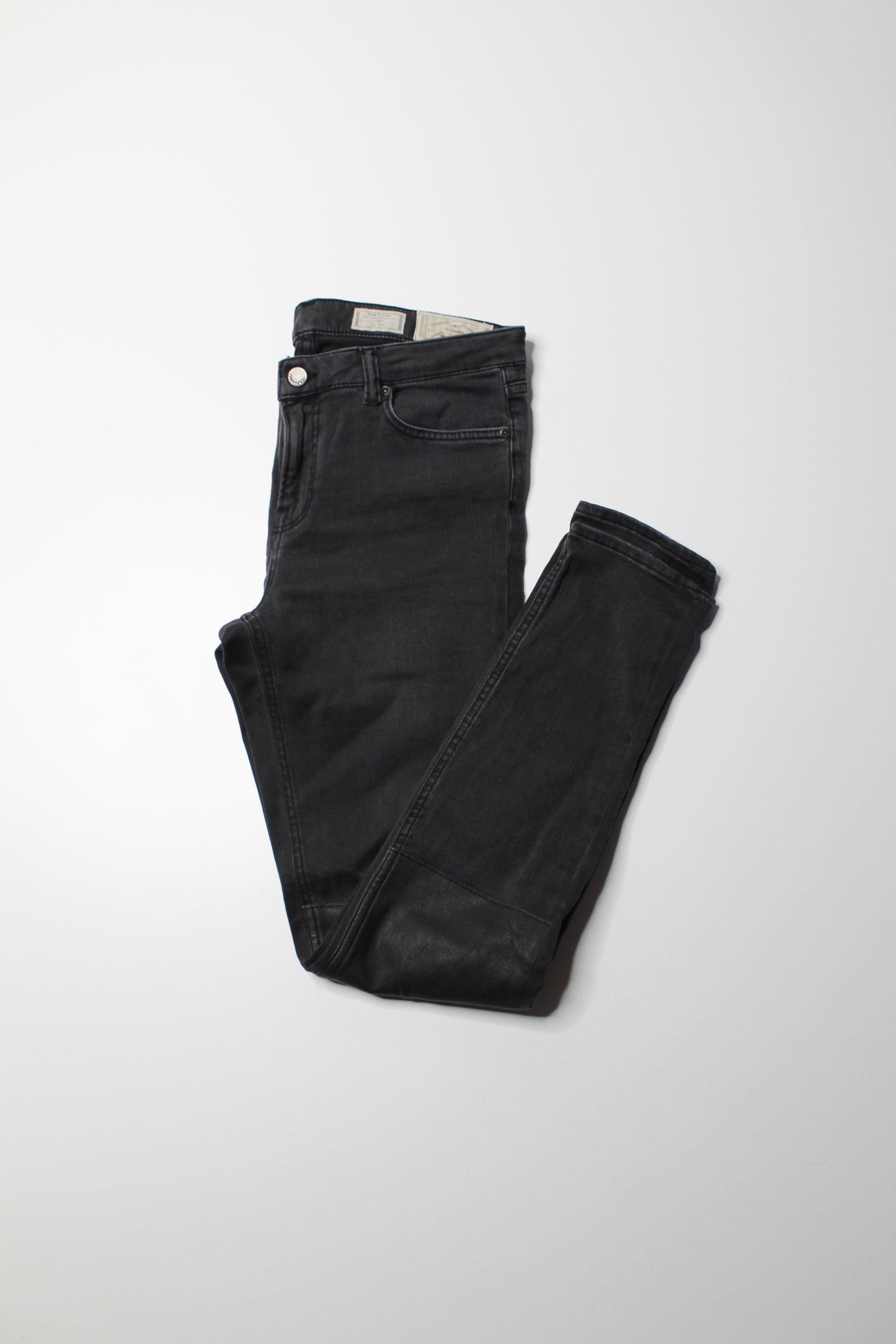 All Saints black wash ‘low rise ‘skinny fit patch’ jeans, size 31 (sale: was $40)