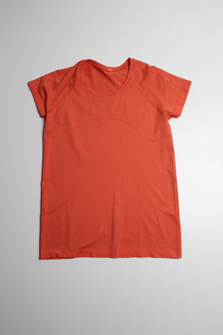 Lululemon orange swiftly tech short sleeve, size 10