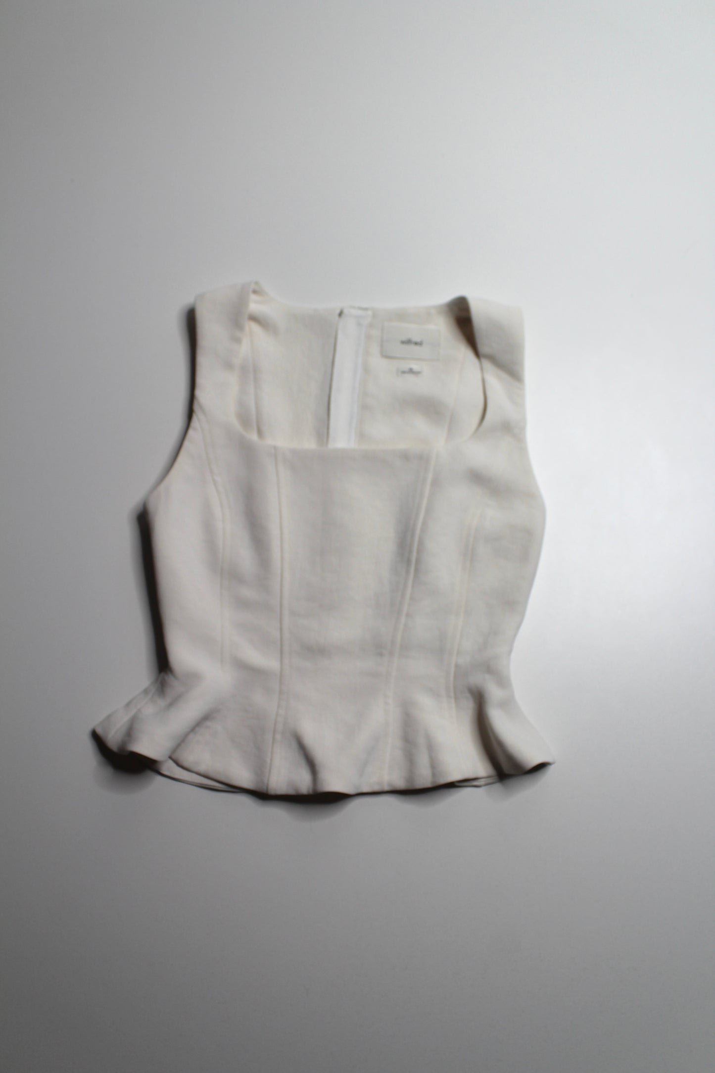 Aritzia Wilfred light birch ‘rhodora’ bustier top, size xs