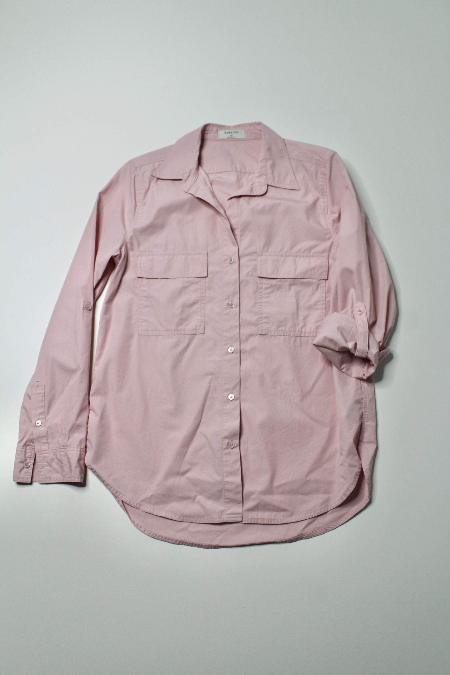 Aritzia Wilfred Free pink button up cotton blouse, size xs (loose fit)