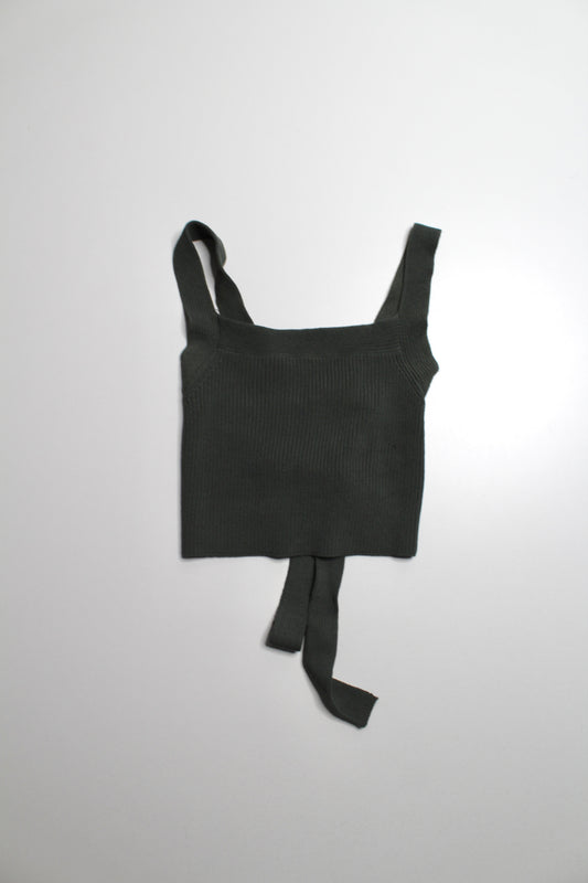 Aritzia Wilfred sage green ‘cayenne’ cropped knit open back tank, size small