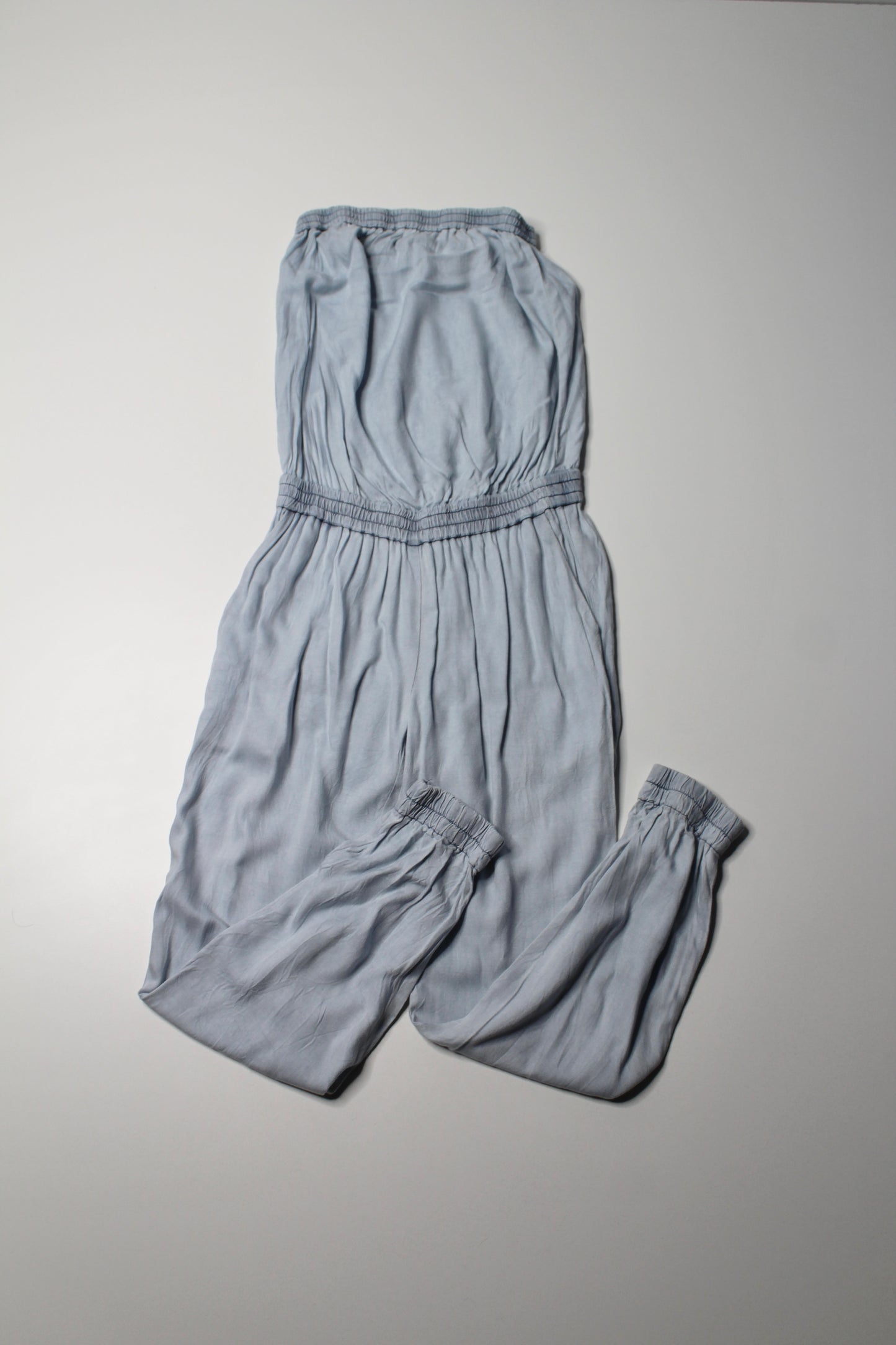 Aritzia Azuze Skies light blue strapless jumpsuit, size xxsmall