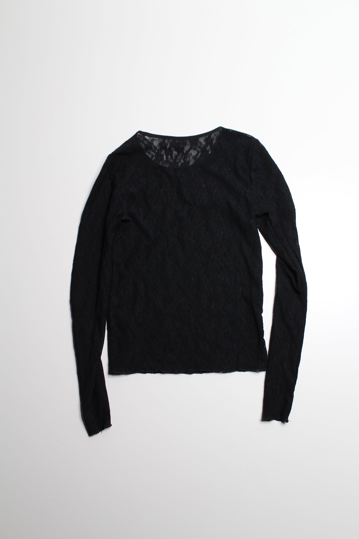 Aritzia Wilfred black stretchy lace long sleeve, size small