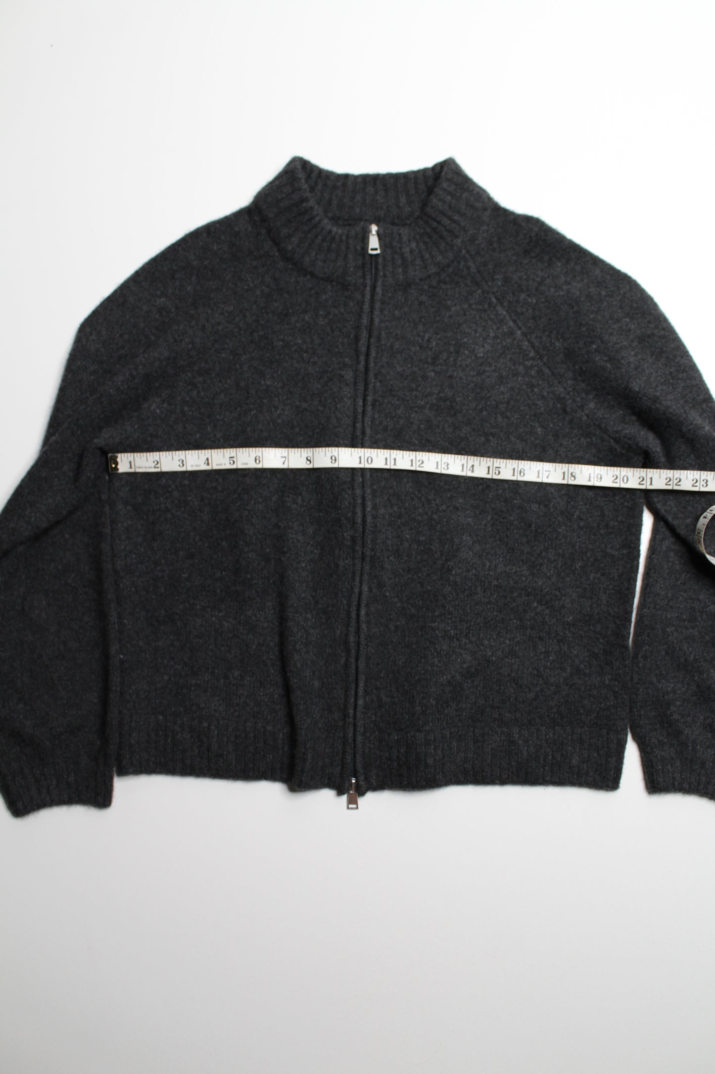 Smash + Tess dark grey knit zip up sweater, size M/L (loose fit)