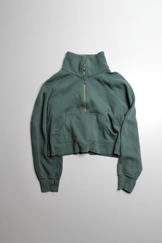 Lululemon sage green 'oversized scuba 1/2 zip' hoodie size xs/s (fits 4/6)