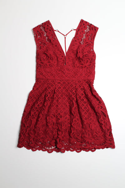 Free People ‘one million lovers’ deep red lace mini dress, size 4 (size small) price reduced: was $58)