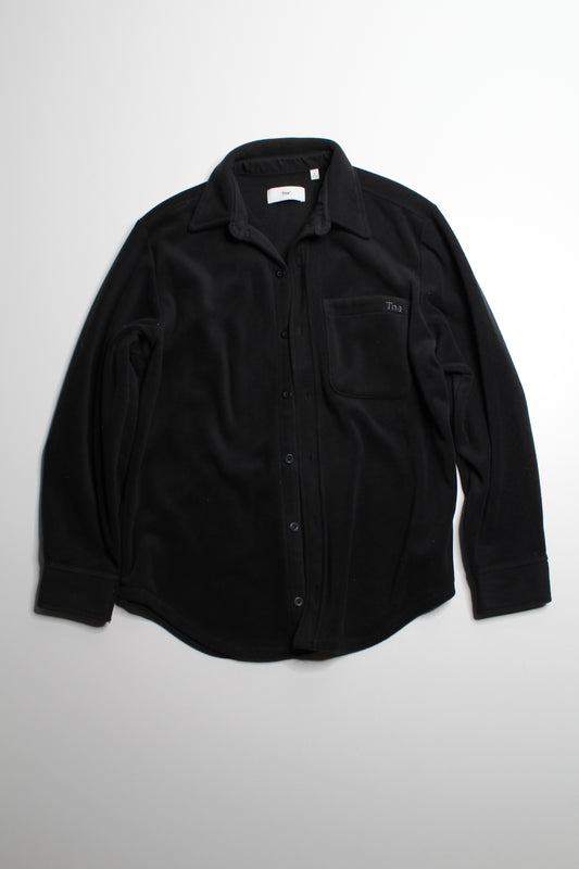 Aritzia TNA black ‘sno polar’ fleece button up shirt, size small