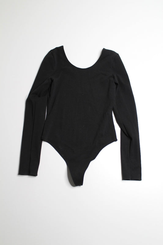 Bonds Womens black scoop neck long sleeve bodysuit, fits like small