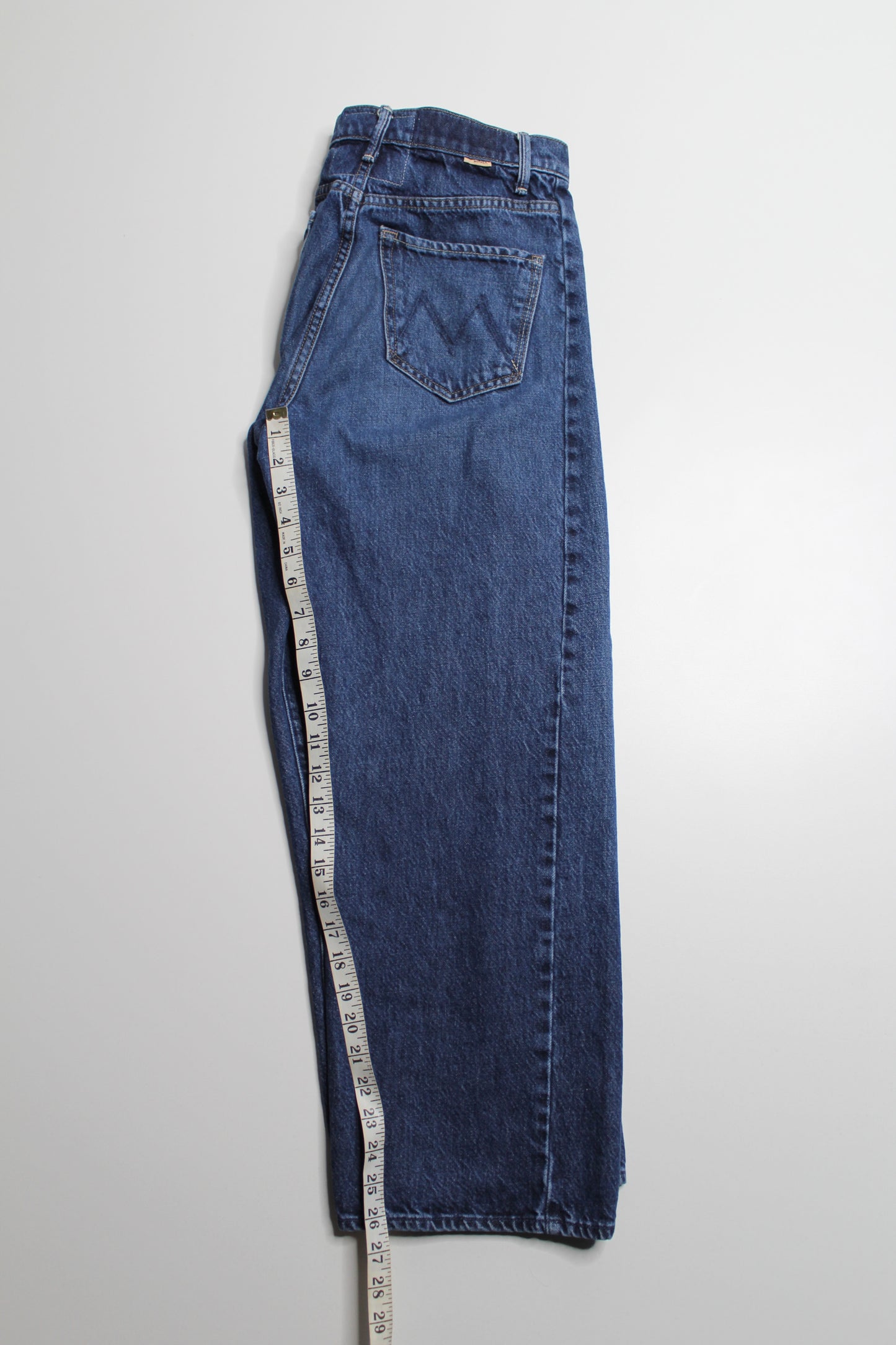 Mother high-rise ‘half pipe ankle’ barrel jeans, size 25