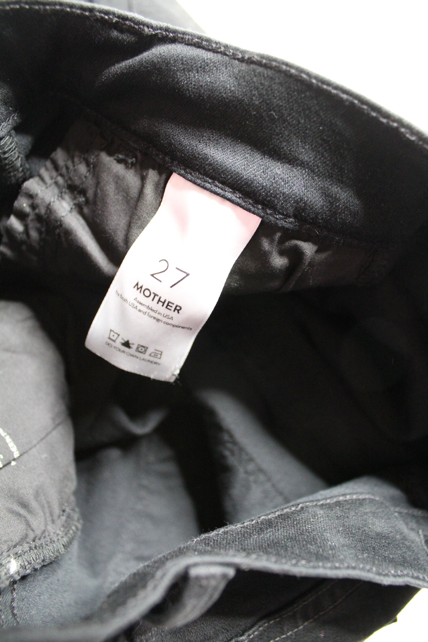 Mother not guilt (black) ‘hustler ankle fray’ jeans, size 27