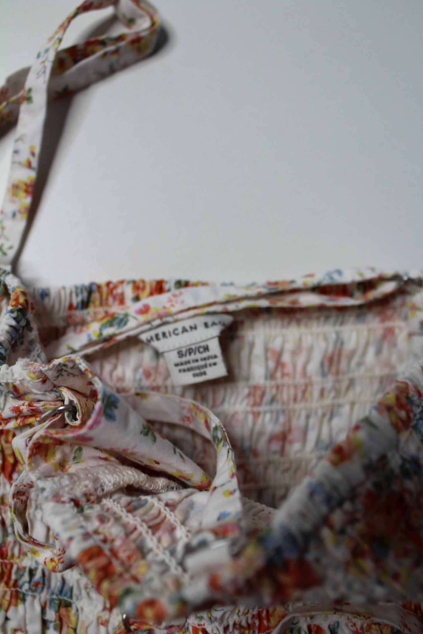 American Eagle cropped lace up tube top, size small