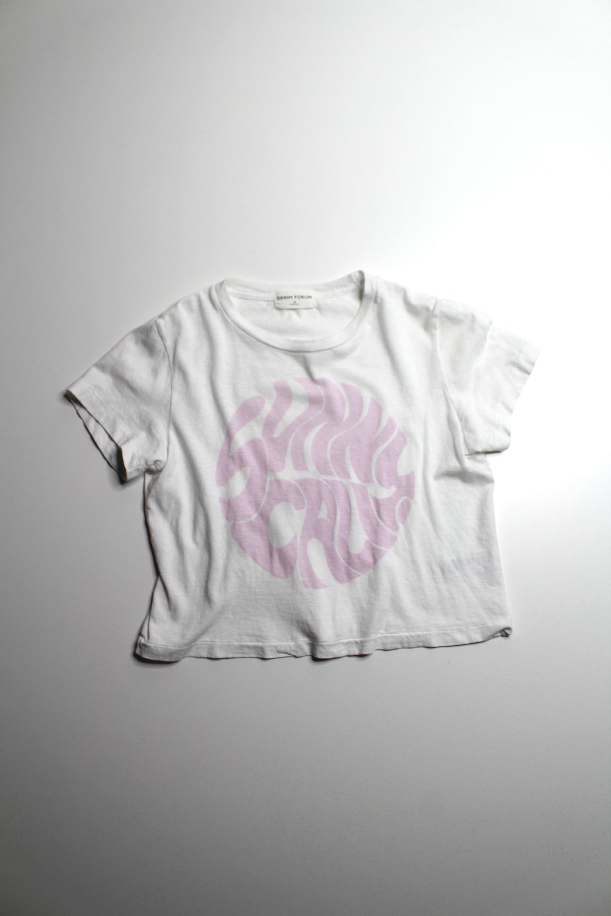 Aritzia Denim Forum white cropped t shirt, size xs