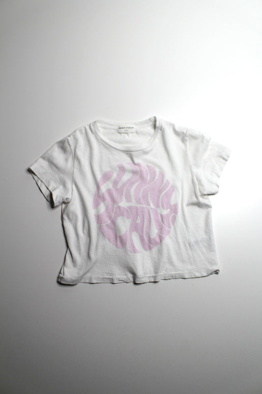 Aritzia Denim Forum white cropped t shirt, size xs