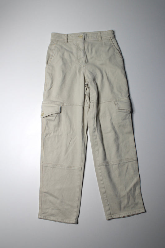 Aritzia Wilfred Free cream straight leg cargo style pant, size 0