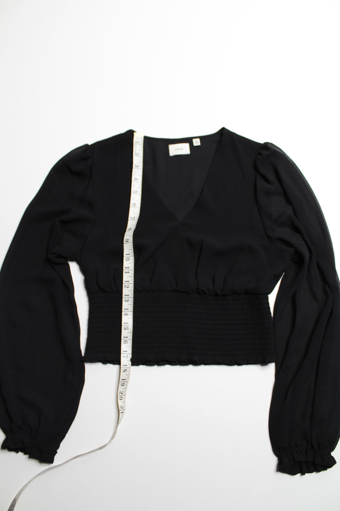 Aritzia Wilfred black ‘wistful’ blouse, size medium