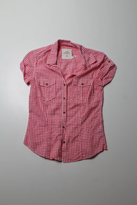 H&M plaid button up short sleeve, size small