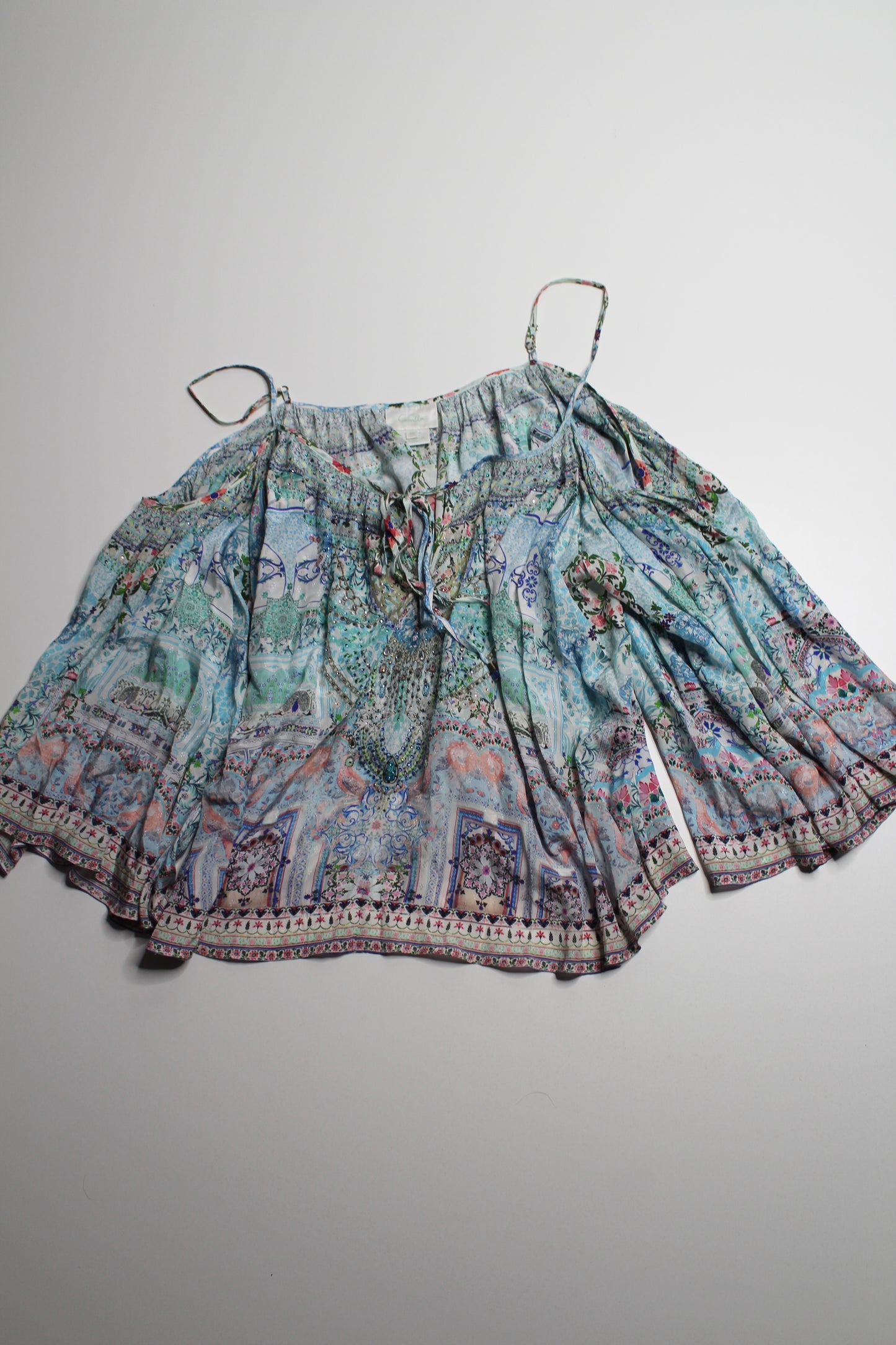 Camilla silk drop shoulder blouse, size xs (oversized) fits like one size (sale: was $225)