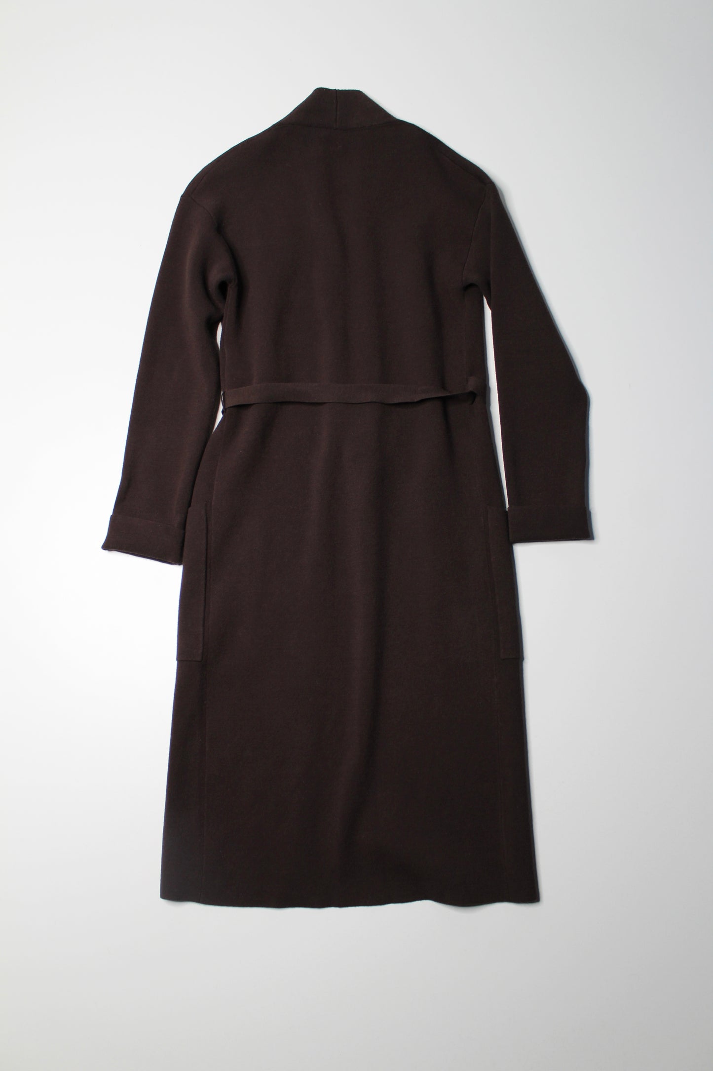 Aritzia Babaton brown 'ty' long open front cardigan, size xxs (relaxed fit)