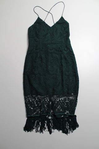 Two Sisters The Label dark green spaghetti strap khaleesi lace dress, size XL (size 10) *new (price reduced: was $65)