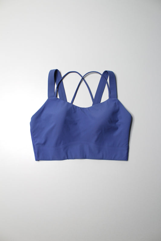 Lululemon blue ribbed ‘like a cloud’ bra. No size. Fits like 10 (or size large) *long line
