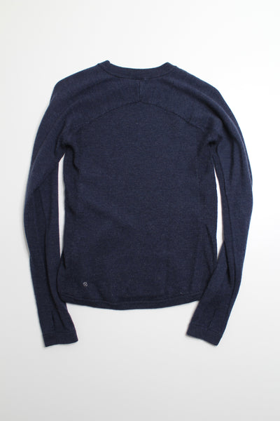 Lululemon midnight navy merino wool sweater, no size. Fits like xs or size 4 (price reduced: was $58)