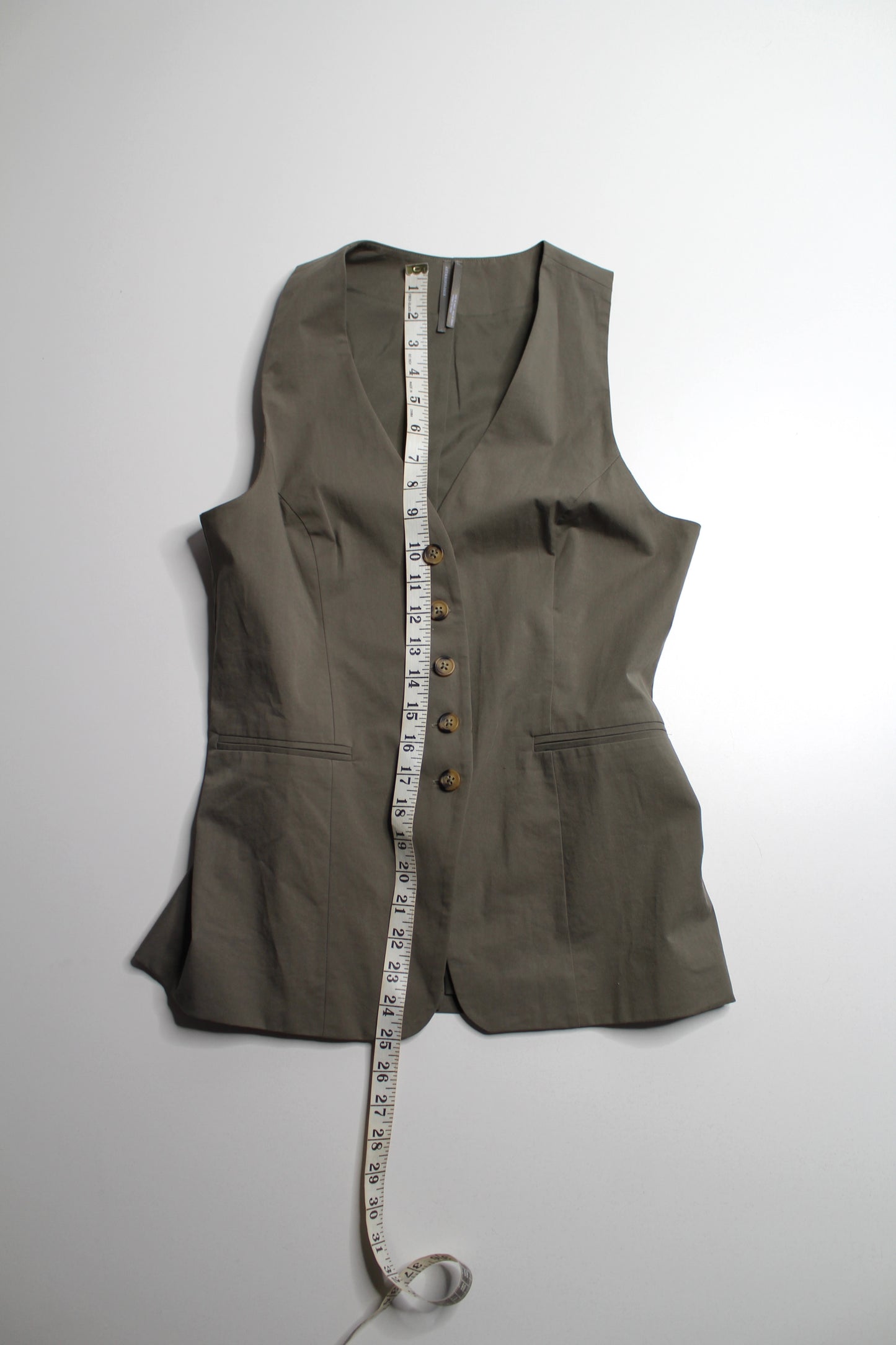 Anthropologie Olive button up vest, size small