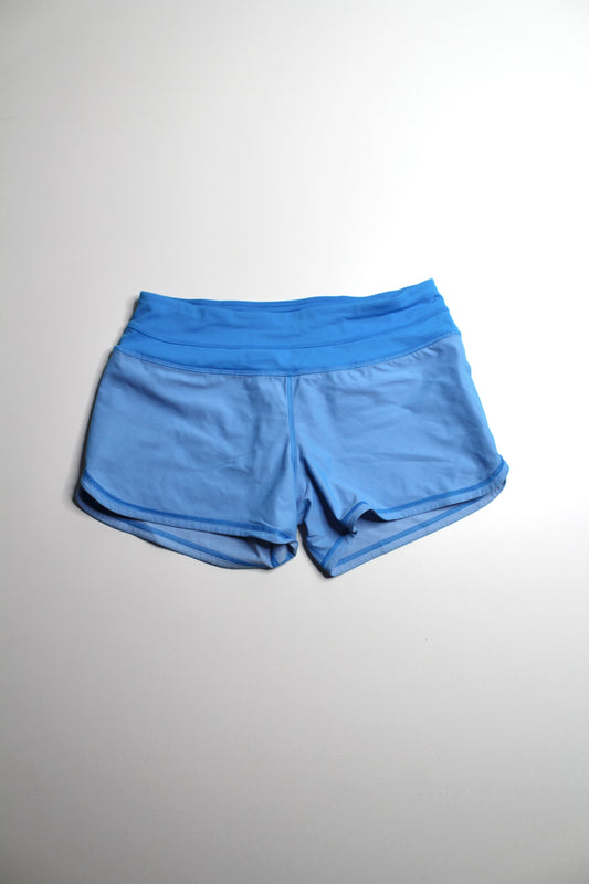 Lululemon blue ‘turbo’ run shorts, size 6 (4.5”)