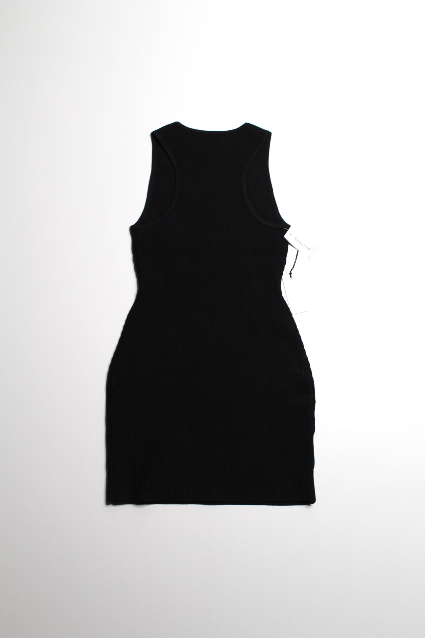 Aritzia Babaton black ‘sculpt knit’ racerback dress, size xs *new with tags