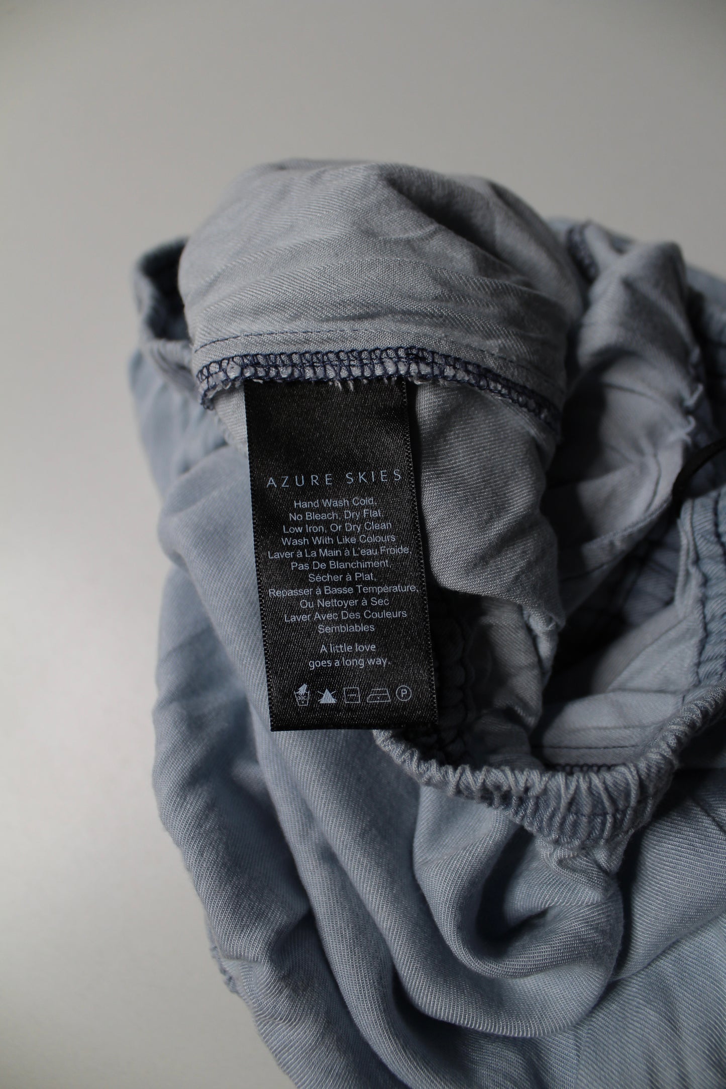 Aritzia Azuze Skies light blue strapless jumpsuit, size xxsmall