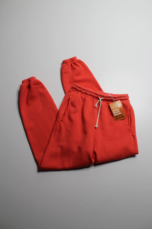 Camp Brand Goods orange joggers, size small *new with tags