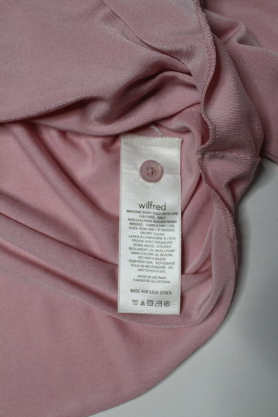 Aritzia wilfred pink ‘pose’ collared button up long sleeve, size medium