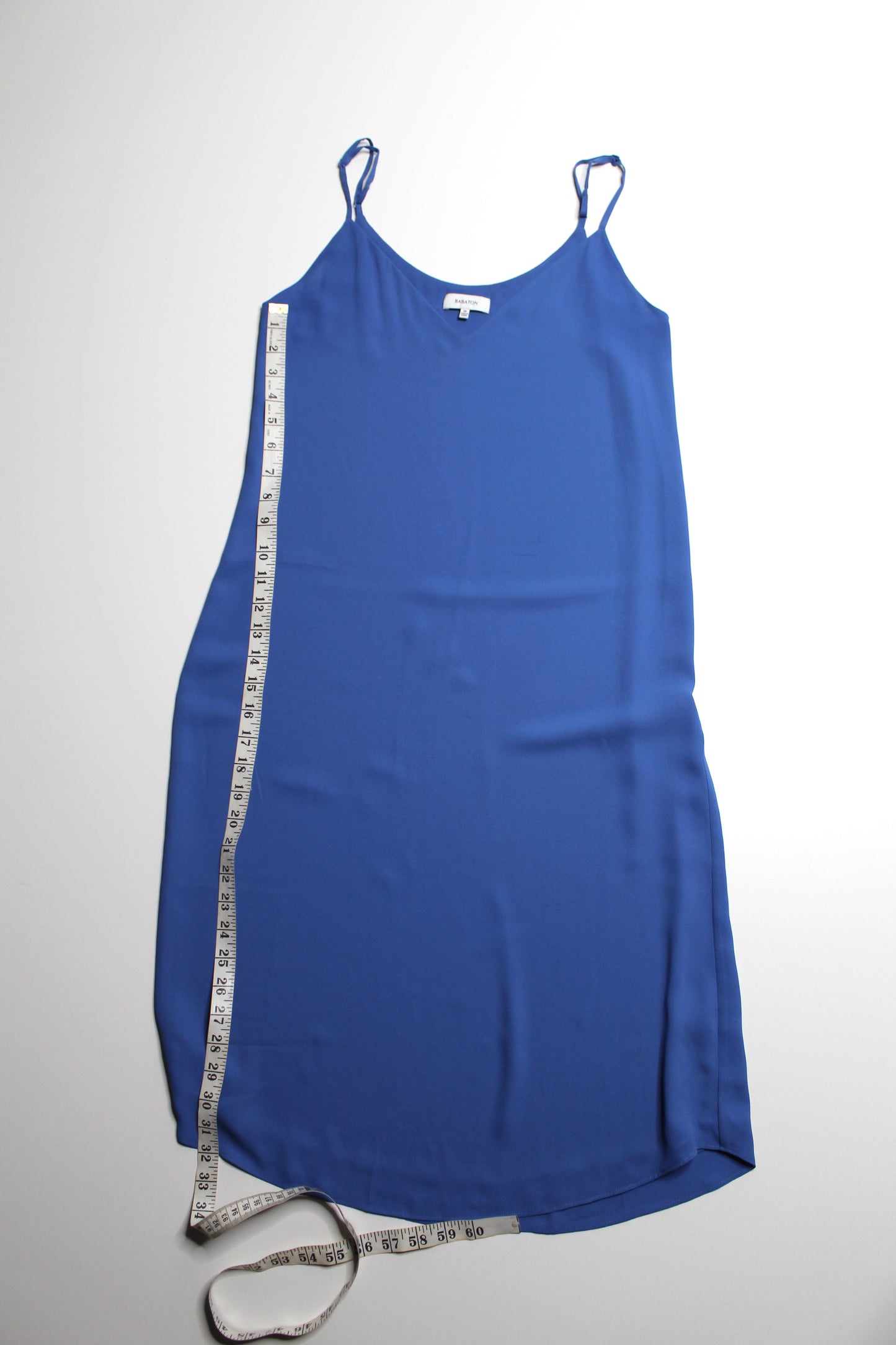 Aritzia Wilfred blue v neck midi dress, size xsmall (relaxed fit)