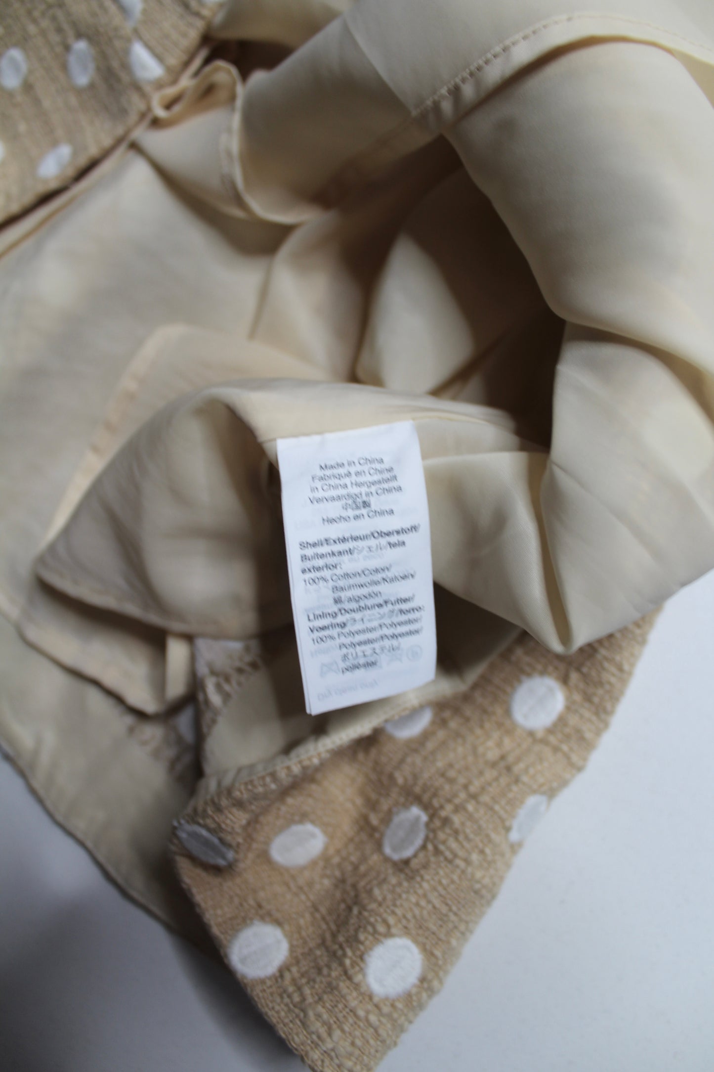 J.CREW beige/white ‘Marcy’ polka dot tweed dress, size 6