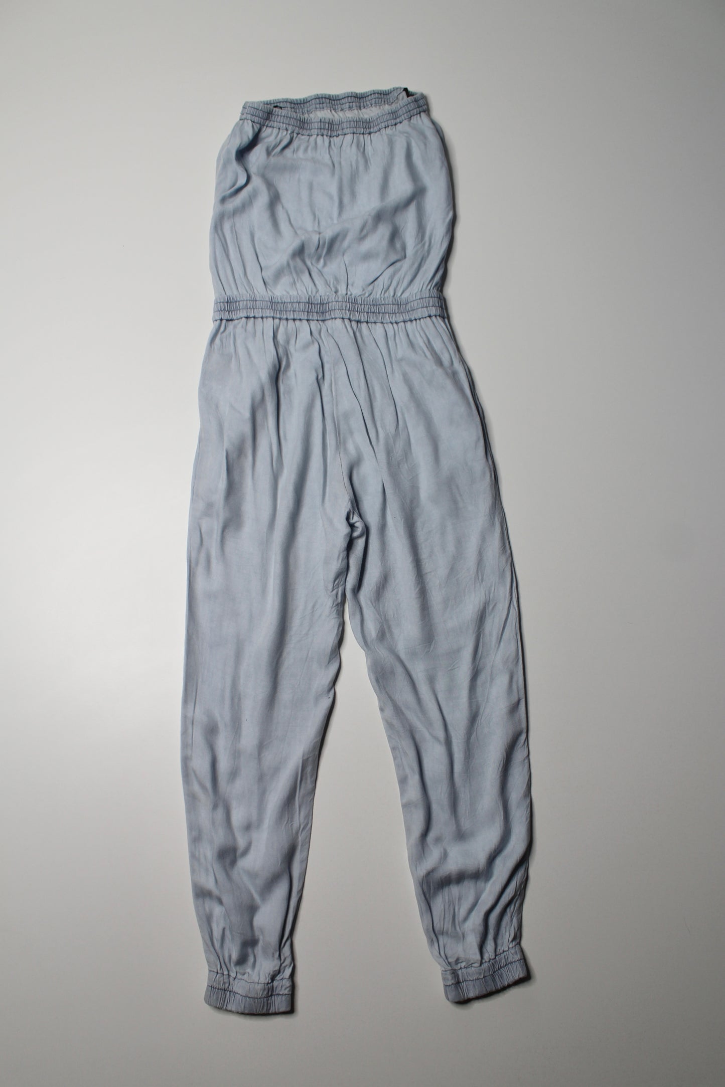 Aritzia Azuze Skies light blue strapless jumpsuit, size xxsmall