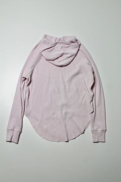 Aritzia TNA light pink waffle thermal hoodie long sleeve, size xxsmall (loose fit)