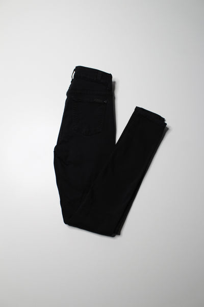 7 for all mankind black high rise skinny jeans, size 26