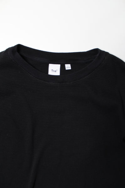 Aritzia TNA black waffle long sleeve, size large