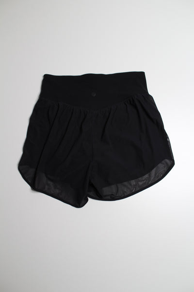 Lululemon black nulu and mesh high-rise yoga shorts, size 8 (3.5”)