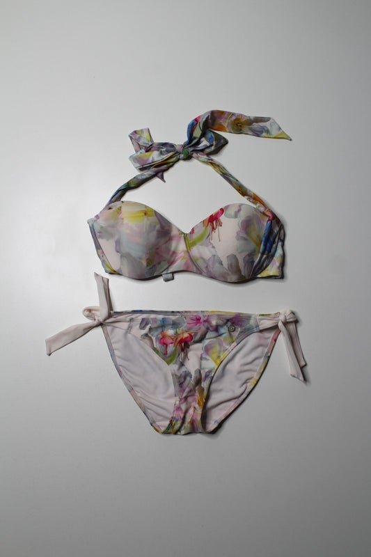 Ted Baker baby pink floral bikini, size xs/small *matching beach cover up available