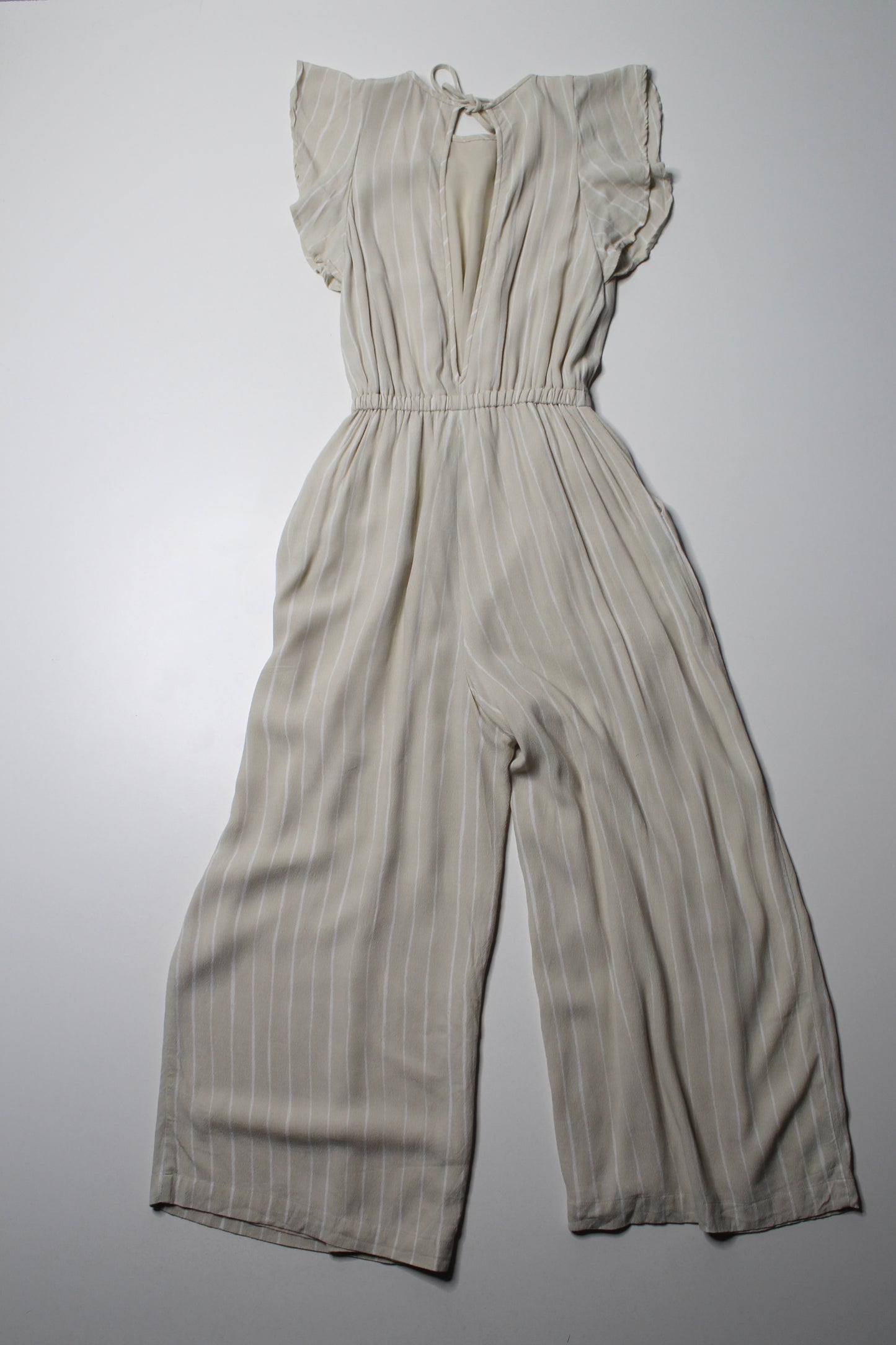 Aritzia Wilfred beige/white stripe ‘fluerette’ jumpsuit, size xs